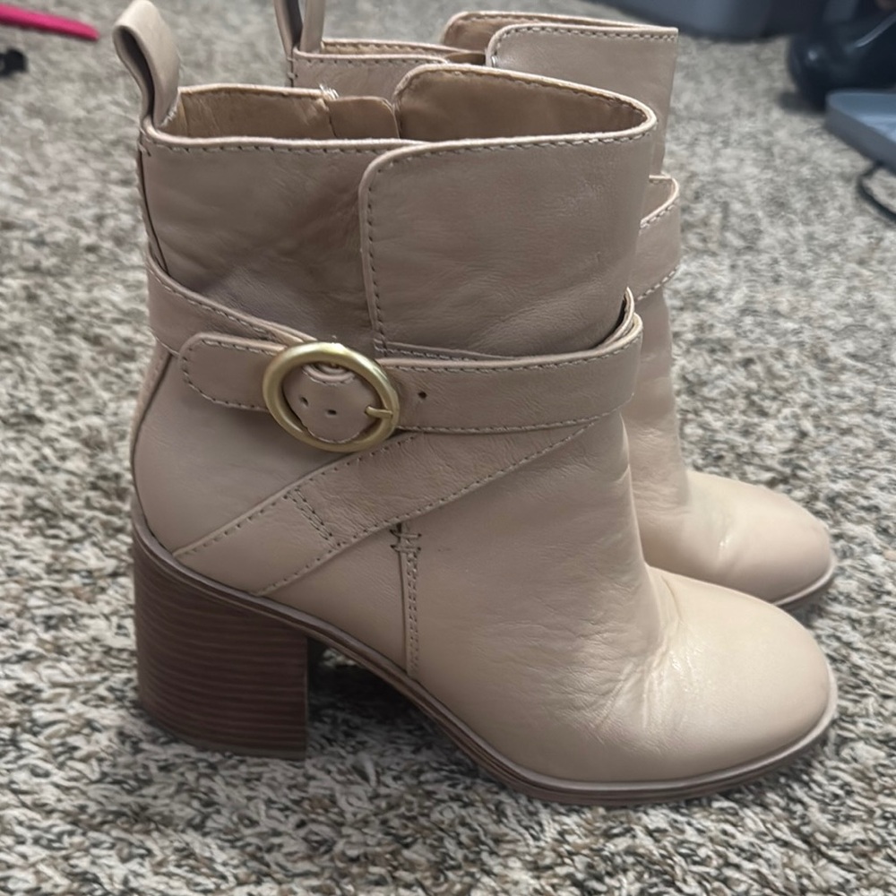 Elegant Cream Ankle Boots